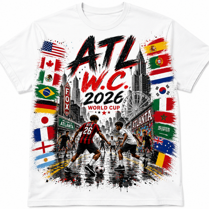 TL W.C. 2026 World Cup Street Soccer Edition | Atlanta International Football Fan T-Shirt

Description:

Celebrate the excitement of the world’s biggest football tournament with this bold ATL W.C. 2026 World Cup Street Soccer Edition design. Inspired by t