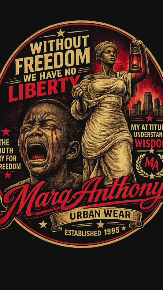Marq Anthony Urban Wear – Without Freedom We Have No Liberty | Black Edition

Make a bold statement with this powerful Marq Anthony Urban Wear design that blends fashion, culture, and purpose into one unforgettable piece. Set against a premium black backd